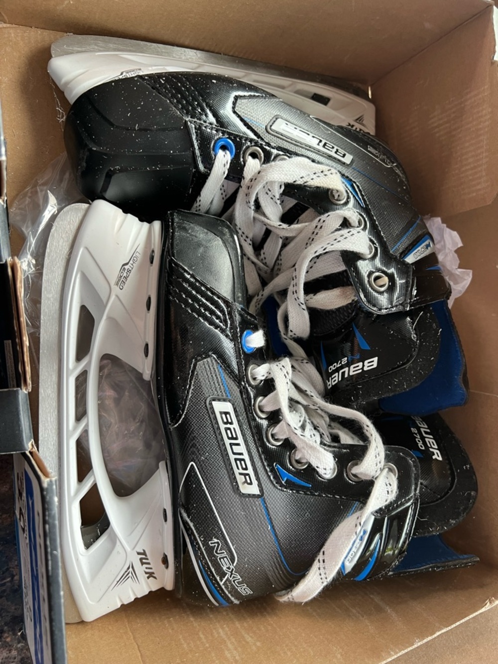 Bauer Kids Black and Blue Nexus Ice Hockey Skates